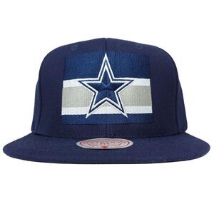 Dallas Cowboys Mitchell & Ness‎ NFL Snapback Hat Cap Team Flag Logo Navy NWT